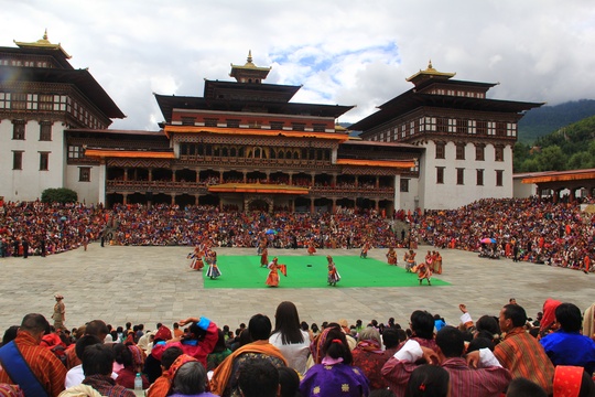 The Courtyard of Thimphu Festival in Bhutan