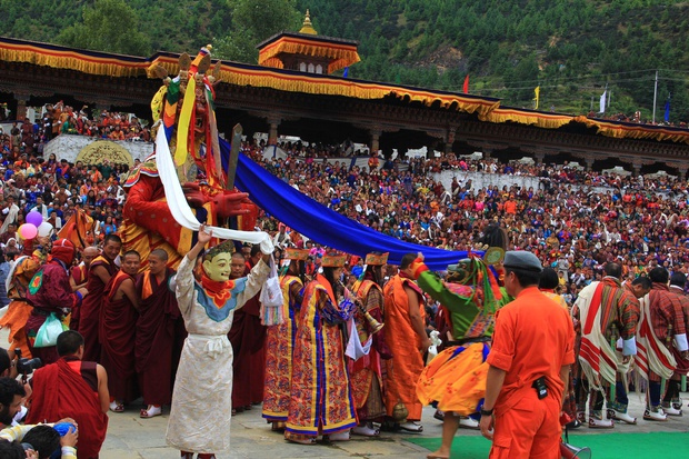 The Dance of the Lord of the Death at Thimphu Festival